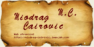 Miodrag Čairović vizit kartica